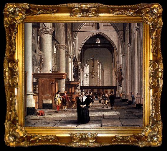 framed  Cornelis de Man Interior of the Laurenskerk in Rotterdam, ta009-2